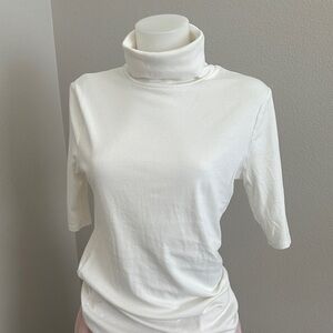 Merona Women's Cream Long Sleeve Turtleneck Top